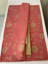 Malai chanderi saree with applique work MSM6201 Peach
