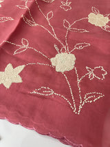 Malai chanderi knot and kanta embriodery saree  MS5556