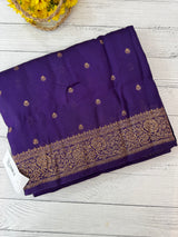 Banarasi Tussar Georgette Saree with brocade blouse - MS44376 Purple