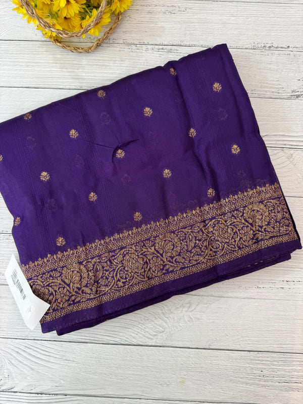 Banarasi Tussar Georgette Saree with brocade blouse - MS44376 Purple
