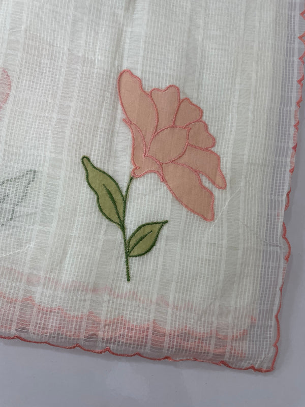 Kota silk cotton saree with applique work MS81789