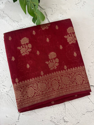 Semi banarasi saree with zari buttas - MBS6754