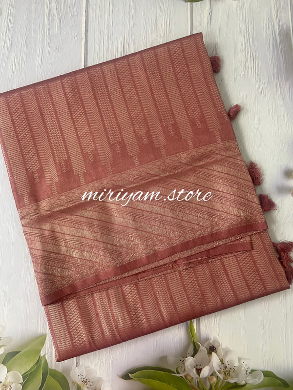 Banarasi soft silk saree MKSS1451 PEACH BROWN