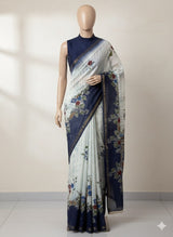 Semi tussar saree with hand painting, kanta embroidery and Pita work MS3433