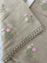 Blended Malai chanderi saree with embroidery MS5568 CloudGrey