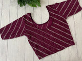 Stretchable Readymade blouse with sequence work- MSBL