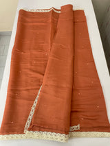 Blended Malai chanderi saree with lace borders MS5568