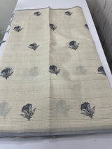 Mul chanderi saree with embriodery & zari lines MSH4006