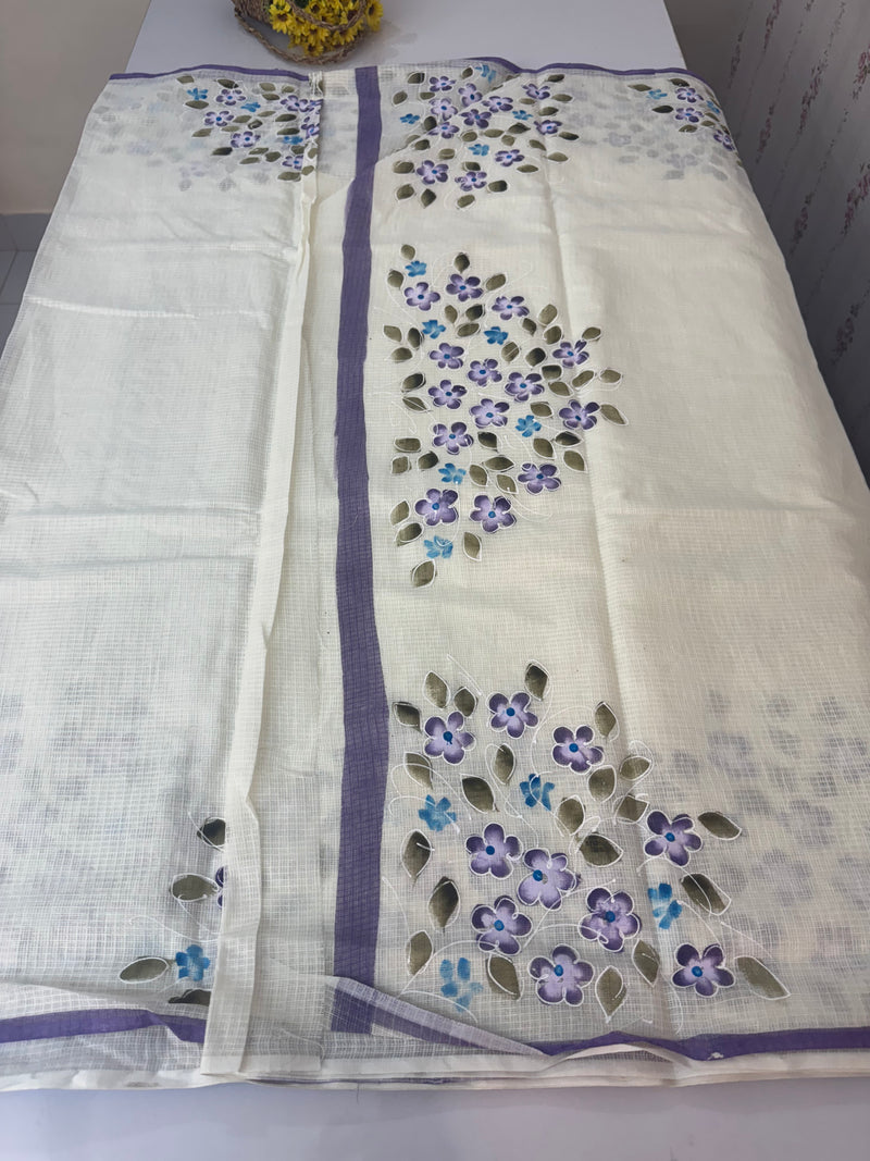 Soft kota saree with handpainting MNEKS499