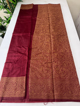 Banarasi warm silk saree with brocade blouse MS12165 Maroon