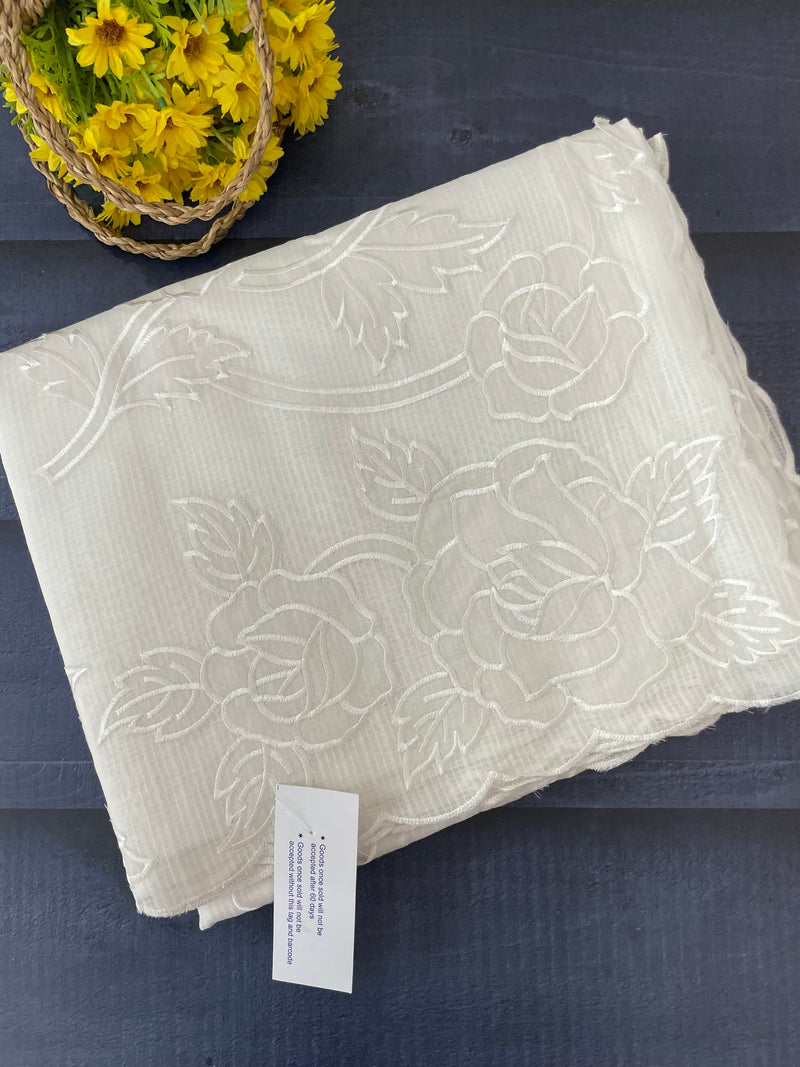NetKota Applique work saree  MS6798- White