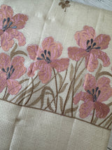 Blended tussar saree with embriodery - MS8665 Cream