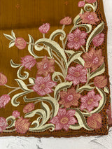 Cutwork Blended Matka Tussar silk saree MS6795 - SpicyMustard