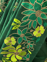 Blended tussar silk saree with embroidery - MS78911