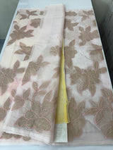 Soft organza saree with tissue appliqué work - MSH916 PastelPeachPink