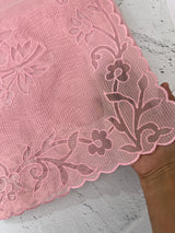 Moonga checks saree with Net Applique borders  MSH157 Pink