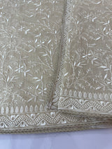 Netkota saree with chikankari embriodery work saree  MS11979 Beige