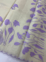 Tissue cotton applique work saree MS6743(2) Lavender