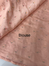 Malai chanderi saree with thread work MSM4569 Peach