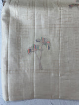 Blended tussar saree with embriodery - MS8665(3) Cream