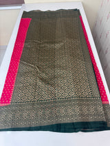 Banarasi viscose Georgette saree MKGS611 - DarkPink to Green