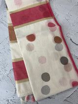 Semi chanderi saree with multi color polka dots- MSF334