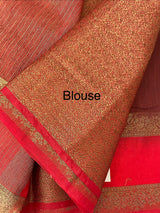Semi Jute silk sarees with contrast pallu & blouse MJL392