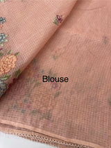 Silky kota embroidery saree MSK4333 Peach