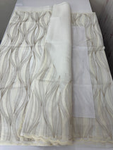 Semi organza saree with thread work - MSH910 Offwhite