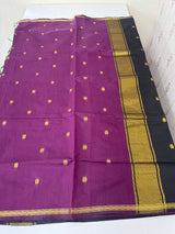 Maheshwari silk cotton saree with zari weaving MMJ764 Vadamalli to Black (3)