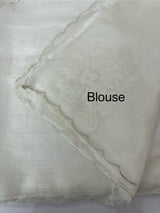 Crush Organza saree with applique work MBS677