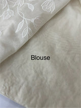 Mul chanderi saree with applique work MSH659- OffWhite
