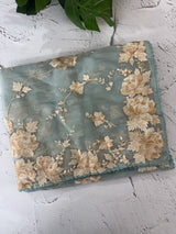 Tissue Organza saree with thread work  MS14931 PastelBlue