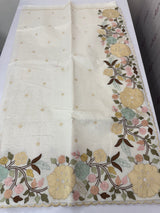 Chanderi cotton saree with embroidery borders - MSH4545 White
