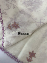 Mul chanderi tissue applique work saree MSH177