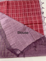 Semi Organza saree with checks - MSD634 (3)