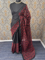 Soft kota checks saree with embroidery MS7843