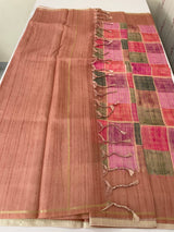 Semi soft Matka silk saree with borders MSS599