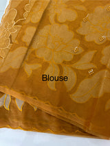 Semi organza saree with appliqué work - MSH906 DuskyOrange