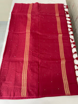 Crepe chiffon saree MSH216 BerryRed