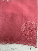 Organza saree with embroidery - MSH375 DarkPink