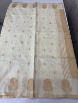 Semi chanderi silk saree with zari weaving - MKT891
