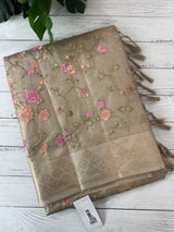 Kota Tissue Silk Saree with multicolor embroidery - SYACSER