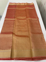 Tissue silk saree with border MS9453 Dusty PeachPink