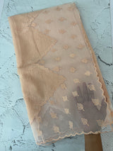 Khadi Linen saree with net applique borders MSH247 PastelPeach