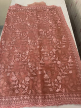 Soft Crush organza saree with embroidery and cutdana work - MOS5782