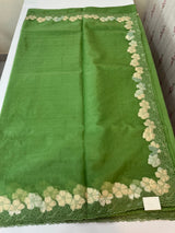 Soft organza saree with turkish applique borders- MCW735