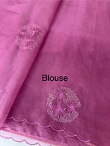 Semi Organza saree with embroidery - MSH375