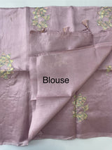 Tussar finish soft silk saree with thread embroidery MTS568 OnionPink