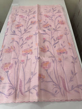 Soft Moonga checks saree with prints and embroidery MSH154- Pink